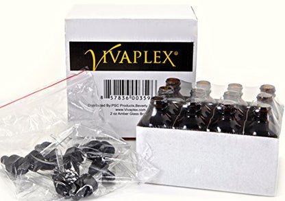 Vivaplex 12-Pack Amber Glass Bottles with Glass Eye Droppers – 2 oz | Essential Oil Dropper Bottles for DIY, Tinctures, and More