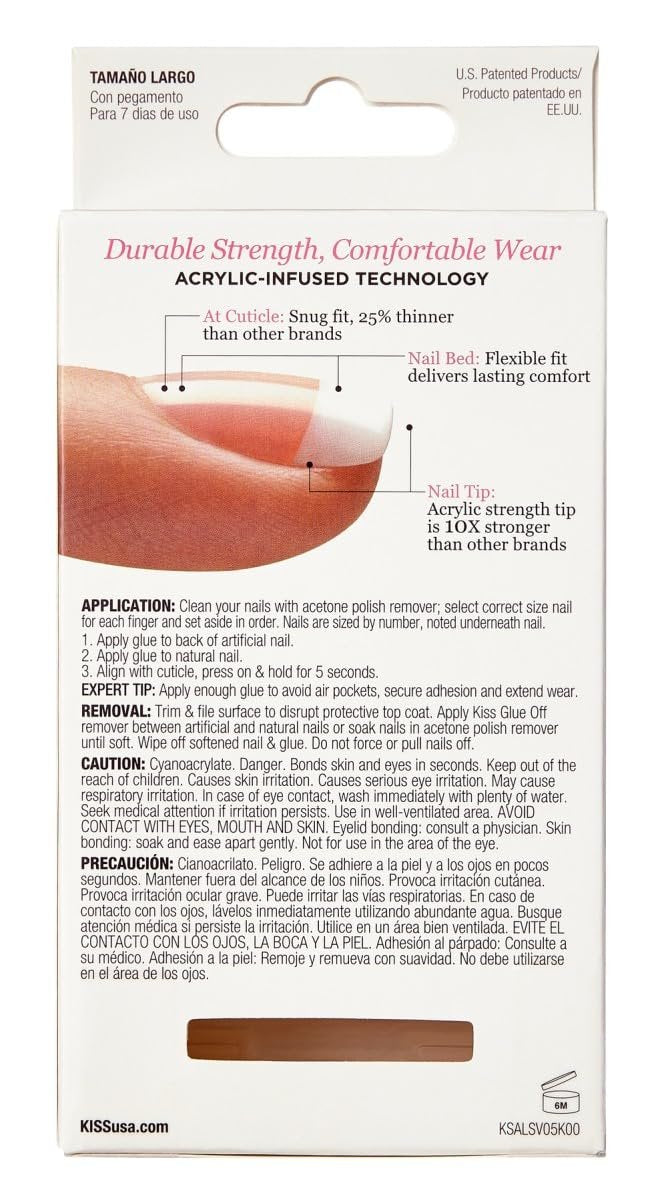 KISS Salon Acrylic French Kit Team Player Long (2 Pack) - 28 Count White Acrylic Nail Forms Avelisse