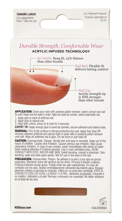 KISS Salon Acrylic French Kit Team Player Long (2 Pack) - 28 Count White Acrylic Nail Forms Avelisse
