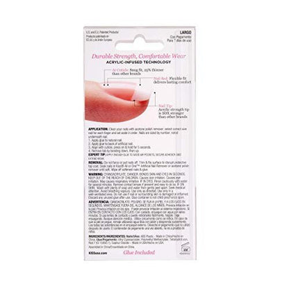 Kiss Salon Acrylic French Kit Back Talk Long - 28 Count White Acrylic Nails