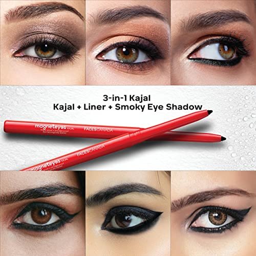 FACESCANADA Magneteyes Kajal - Black, 0.35g | 24 Hr Long Stay | Smooth Glide | Waterproof, Smudgeproof & Fadeproof | Deep Matte Finish | Enriched with Almond Oil & Vitamin E - görsel 10