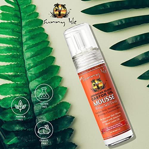 Sunny Isle Jamaican Black Castor Oil Mousse Wrap Set Twist 7oz | Excellent Hold, Luxurious Shine | Moisturizes with Frizz Control - görsel 8