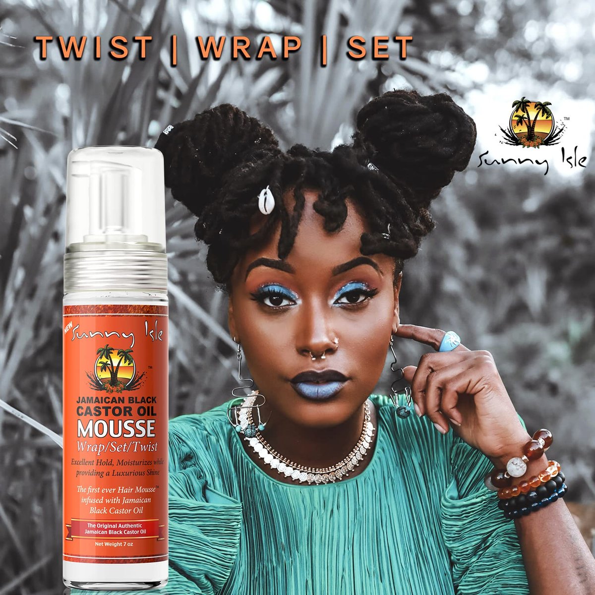 Sunny Isle Jamaican Black Castor Oil Mousse Wrap Set Twist 7oz | Excellent Hold, Luxurious Shine | Moisturizes with Frizz Control - görsel 11