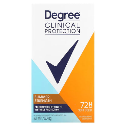 Degree Clinical Protection Deodorant for Women, Summer Rose Antiperspirant, Prescription Strength 96H Sweat & Odor Control, Soft Solid, 1.7 Oz (Pack of 4) Avelisse