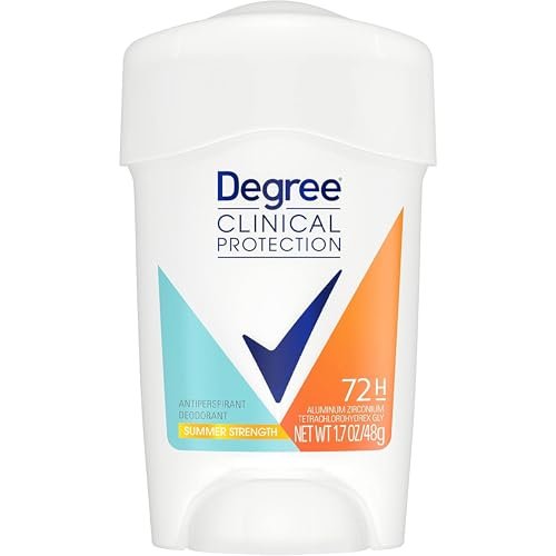 Degree Clinical Protection Deodorant for Women, Summer Rose Antiperspirant, Prescription Strength 96H Sweat & Odor Control, Soft Solid, 1.7 Oz (Pack of 4) Avelisse