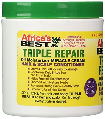 Africa's Best Triple Repair Oil Moisturizer Hair and Scalp Conditioner, 6 oz Avelisse