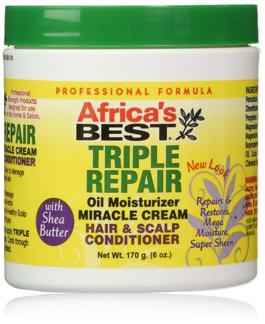 Africa's Best Triple Repair Oil Moisturizer Hair and Scalp Conditioner, 6 oz Avelisse