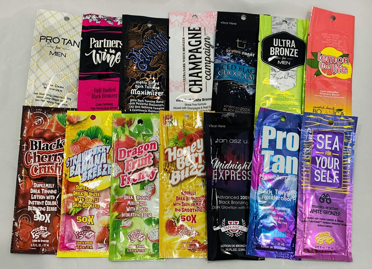 10 Assorted Indoor Tanning Lotion Packets – Gluten Free Samples for Medium to Deep Skin Avelisse