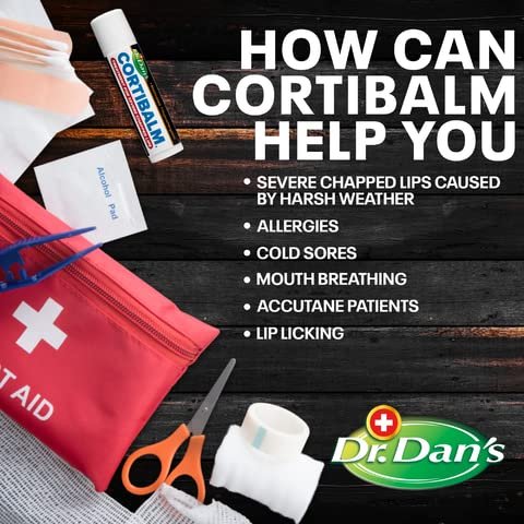 Dr. Dan's Cortibalm - 3 Pack Healing Lip Balm for Severely Chapped Lips - Hydrocortisone Lip Balm for Dry, Cracked Lips - Men, Women & Children - görsel 8
