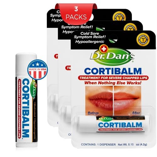 Dr. Dan's Cortibalm - 3 Pack Healing Lip Balm for Severely Chapped Lips - Hydrocortisone Lip Balm for Dry, Cracked Lips - Men, Women & Children - görsel 5