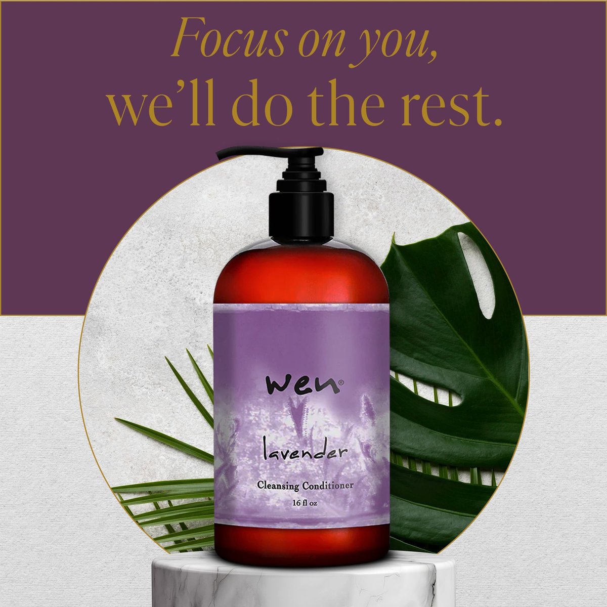 WEN by Chaz Dean Lavender Cleansing Conditioner, 16 fl oz - Gentle Daily Hair Cleanser & Conditioner Avelisse