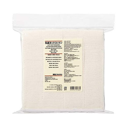 MUJI Makeup Facial Soft Cut Cotton Unbleached 60x50 mm 180pcs Avelisse