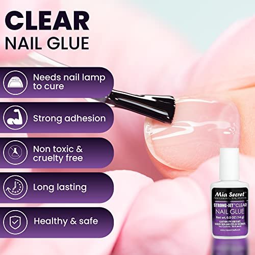 Mia Secret Strong-Jet Brush On Clear Nail Glue 335 – Professional Adhesive for Crystals, Acrylic & Gel Nails - görsel 9