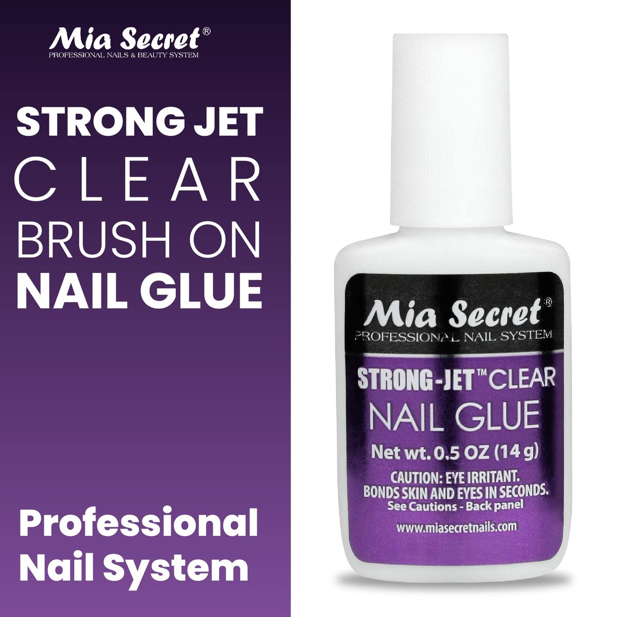 Mia Secret Strong-Jet Brush On Clear Nail Glue 335 – Professional Adhesive for Crystals, Acrylic & Gel Nails - görsel 4