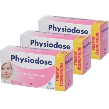 Physiodose Physiological Serum - 40 Single Doses (Pack of 3), 120 Total Doses for Gentle Eye & Nose Care Avelisse