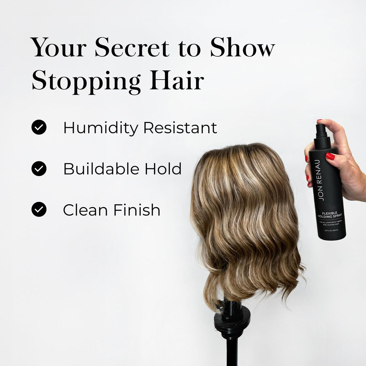Jon Renau Flexible Holding Spray - Buildable Hold for Wigs, Paraben & Sulfate Free, 8.5 oz Avelisse