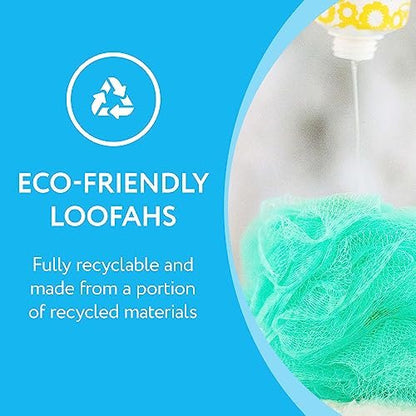 IMPRESA Mesh Bath & Shower Loofah Sponges - 5-Inch - Pack of 6 Gentle Exfoliating Body Scrubber & Bath Pouf - Durable Quick-Dry Shower Sponge (Blue) Avelisse