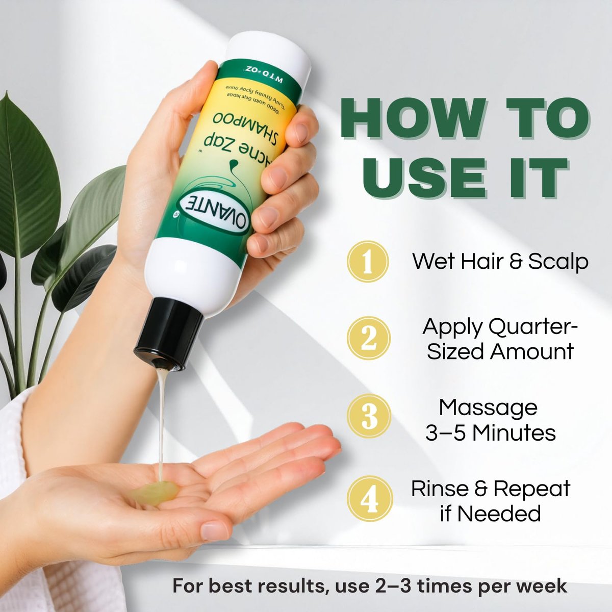 Acne Zap Shampoo for Scalp Acne – Clear Scalp from Zits and Pimples, 6 oz Avelisse