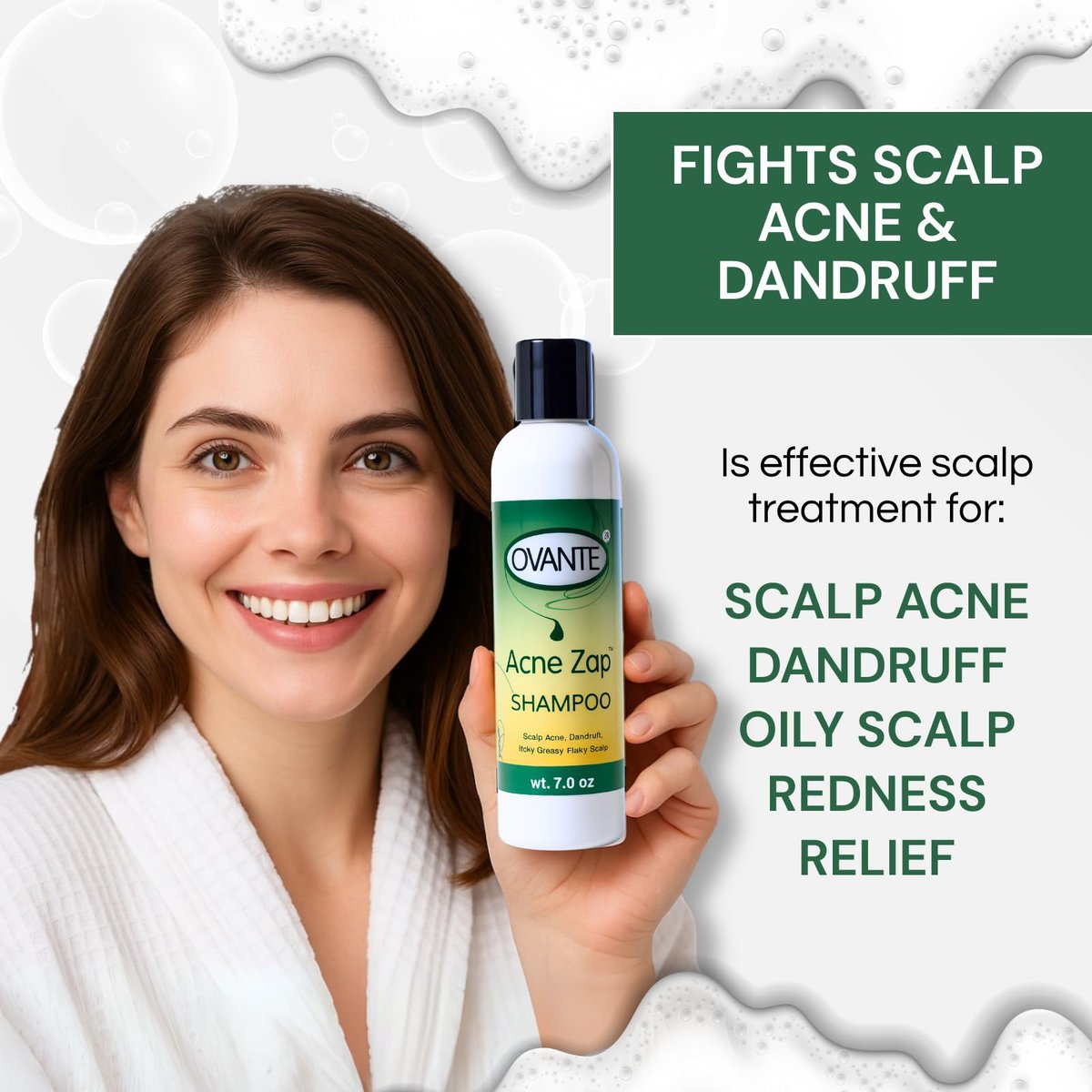 Acne Zap Shampoo for Scalp Acne – Clear Scalp from Zits and Pimples, 6 oz Avelisse