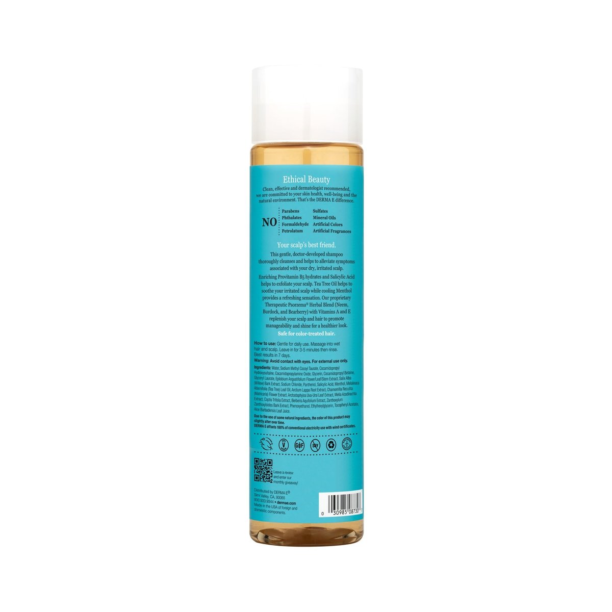 Derma E Scalp Relief Shampoo with Psorzema Herbal Blend – Natural Dandruff Shampoo for Itchy Scalp – 10 Fl Oz - görsel 17