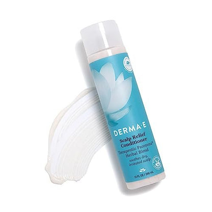 Derma E Scalp Relief Conditioner with Psorzema Herbal Blend – Natural Dandruff Conditioner for Itchy Scalp, 10 Fl Oz