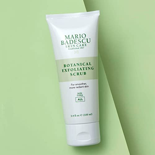 Mario Badescu Botanical Exfoliating Scrub – Gentle Face Scrub with Ivory Palm Seeds & Green Tea Extract for All Skin Types, 3.4 Fl Oz Avelisse