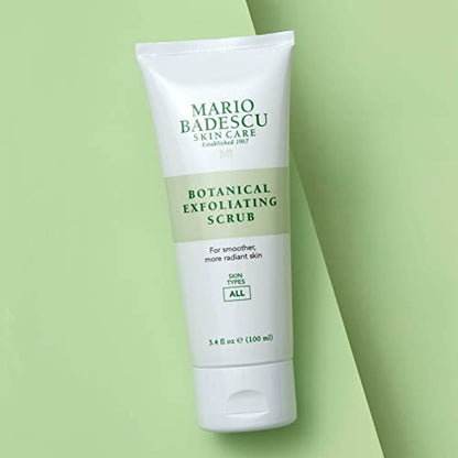 Mario Badescu Botanical Exfoliating Scrub – Gentle Face Scrub with Ivory Palm Seeds & Green Tea Extract for All Skin Types, 3.4 Fl Oz Avelisse