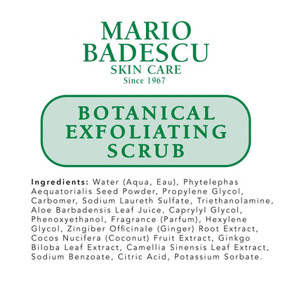 Mario Badescu Botanical Exfoliating Scrub – Gentle Face Scrub with Ivory Palm Seeds & Green Tea Extract for All Skin Types, 3.4 Fl Oz Avelisse