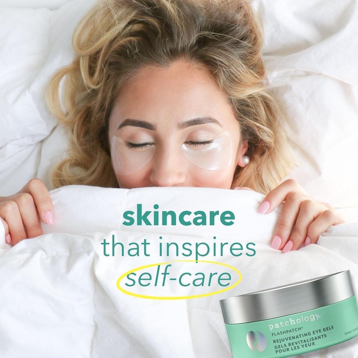 Patchology Rejuvenating Under Eye Gels - Hydrating Eye Mask with Caffeine, Hydrolyzed Collagen & Centella Asiatica - Under Eye Patches for Dark Circles, Minimize Puffiness & Wrinkle Reducer - 30 Pairs Avelisse
