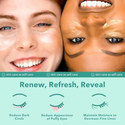 Patchology Rejuvenating Under Eye Gels - Hydrating Eye Mask with Caffeine, Hydrolyzed Collagen & Centella Asiatica - Under Eye Patches for Dark Circles, Minimize Puffiness & Wrinkle Reducer - 30 Pairs Avelisse
