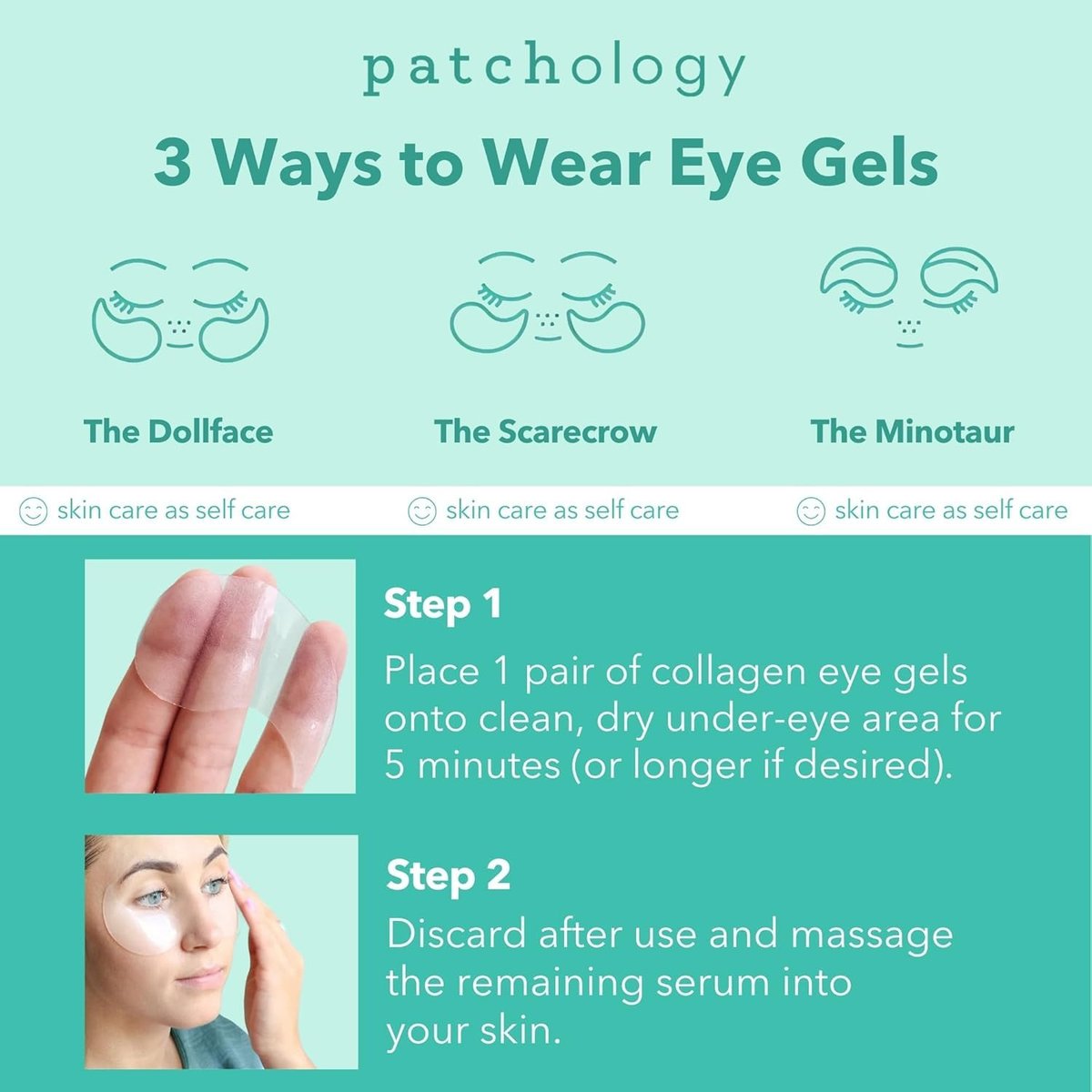 Patchology Rejuvenating Under Eye Gels - Hydrating Eye Mask with Caffeine, Hydrolyzed Collagen & Centella Asiatica - Under Eye Patches for Dark Circles, Minimize Puffiness & Wrinkle Reducer - 30 Pairs Avelisse