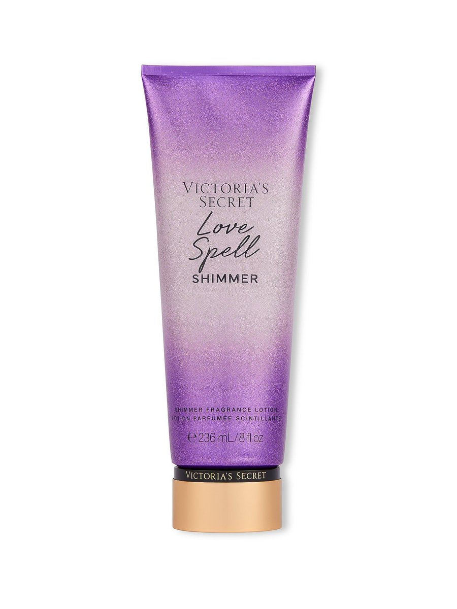 Victoria's Secret Love Spell Shimmer Fragrance Lotion - 8 oz | Moisturizing Body Lotion with Subtle Shimmer - görsel 1
