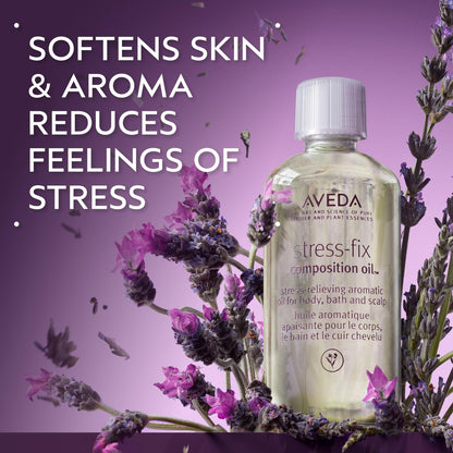 Aveda Stress-Fix Composition Oil - Calming Bath, Body & Scalp Oil with Lavender, Lavandin & Clary Sage - 1.7 Fl Oz Avelisse