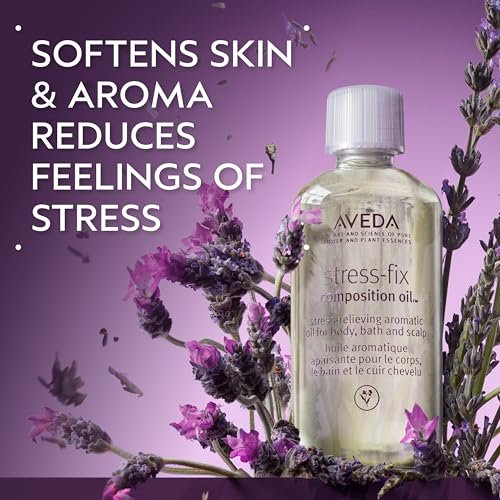Aveda Stress-Fix Composition Oil - Calming Bath, Body & Scalp Oil with Lavender, Lavandin & Clary Sage - 1.7 Fl Oz Avelisse
