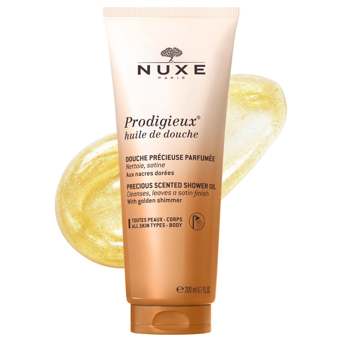 Nuxe Prodigieux Vegan Body Wash – Moisturizing Scented Cleanser with Sweet Almond Oil, Made in France, 6.7 Fl Oz Avelisse