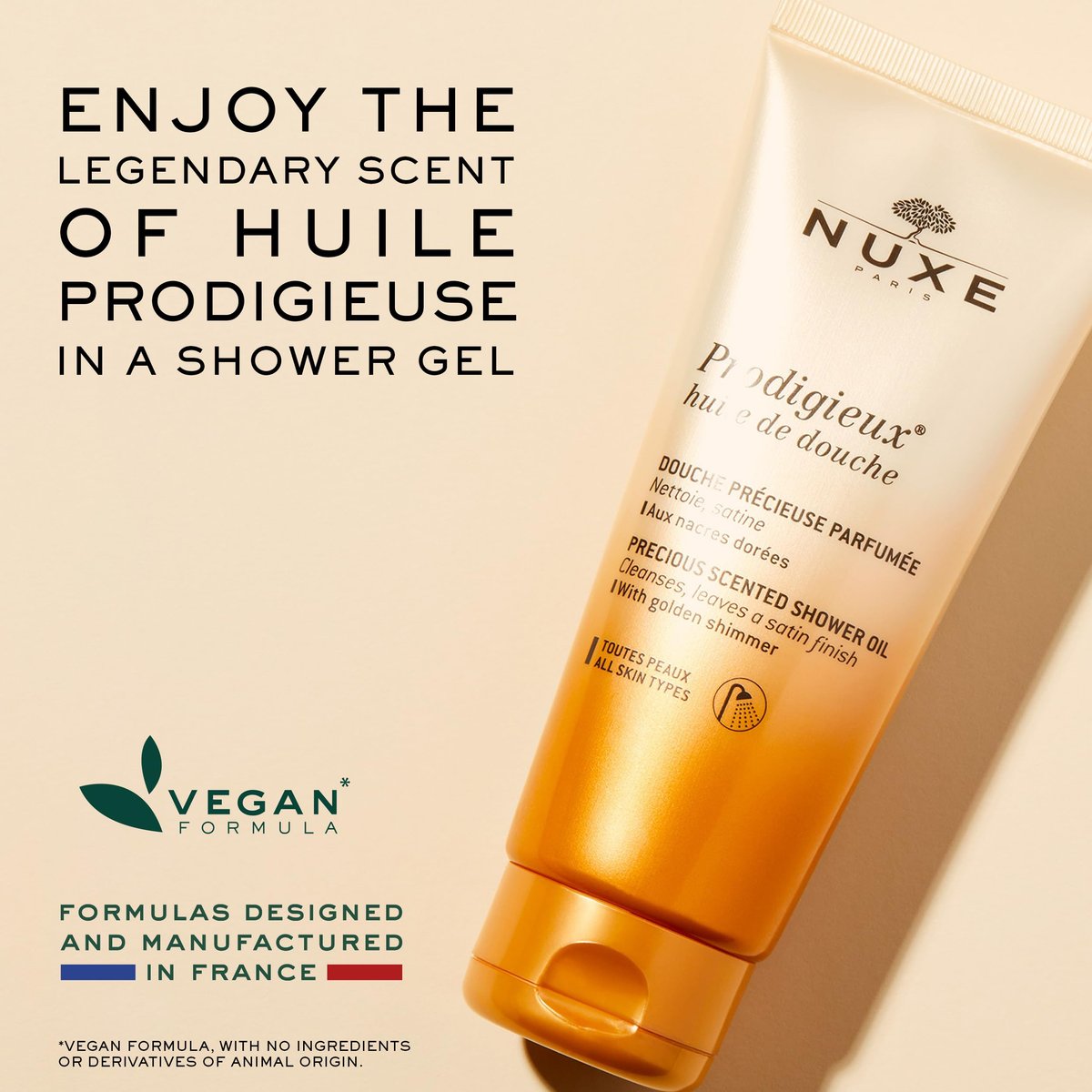 Nuxe Prodigieux Vegan Body Wash – Moisturizing Scented Cleanser with Sweet Almond Oil, Made in France, 6.7 Fl Oz Avelisse