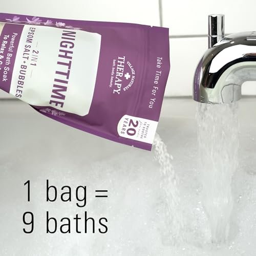 Village Naturals Therapy Nighttime Foaming Epsom Soak, 36 oz (Pack of 3) – Relaxing Bath Salts for Sleep Avelisse