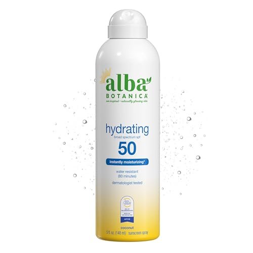 Alba Botanica Hydrating Sunscreen Spray SPF 50 - Broad Spectrum, Water Resistant 80 min, Oxybenzone-Free, 5 Fl Oz - görsel 1