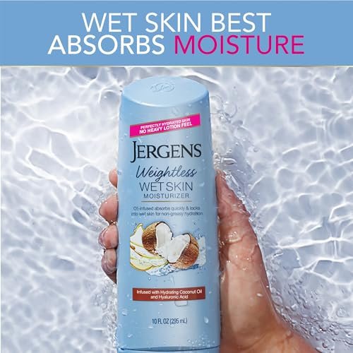 Jergens Wet Skin Body Lotion with Coconut Oil - In Shower Moisturizer for Dry Skin, Fast-Absorbing, Non-Sticky, Dermatologist Tested, 10 oz - görsel 8