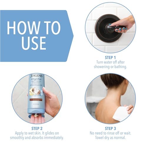 Jergens Wet Skin Body Lotion with Coconut Oil - In Shower Moisturizer for Dry Skin, Fast-Absorbing, Non-Sticky, Dermatologist Tested, 10 oz - görsel 14