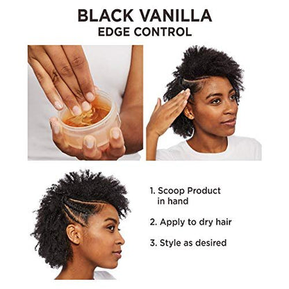 Carol's Daughter Black Vanilla Edge Control for Natural Hair, Clear Edge Smoother, 2 oz