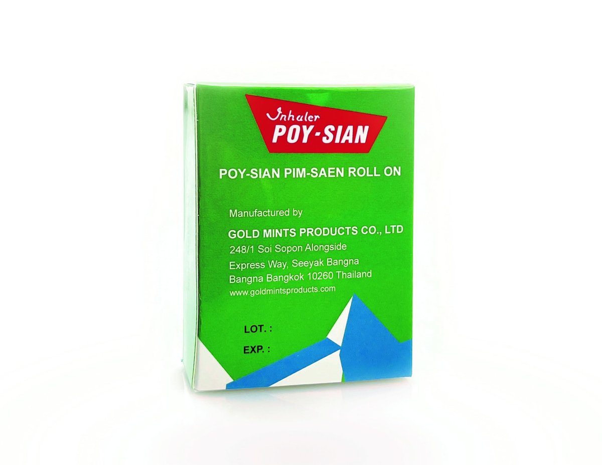 POY-SIAN Thai PIM-Saen Balm Oil 5ml Roll-On (Pack of 3) - Original Aromatic Relief Avelisse