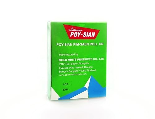 POY-SIAN Thai PIM-Saen Balm Oil 5ml Roll-On (Pack of 3) - Original Aromatic Relief Avelisse