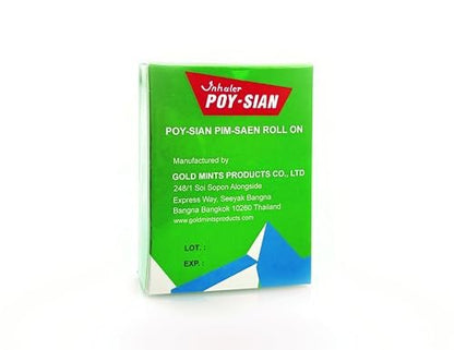 POY-SIAN Thai PIM-Saen Balm Oil 5ml Roll-On (Pack of 3) - Original Aromatic Relief Avelisse