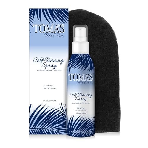 Toma's Total Tan Liquid Spray Instant Sunless Tanner - Natural Golden Bronze, Streak-Free, Paraben-Free - 6 oz Avelisse