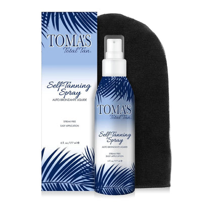 Toma's Total Tan Liquid Spray Instant Sunless Tanner - Natural Golden Bronze, Streak-Free, Paraben-Free - 6 oz Avelisse