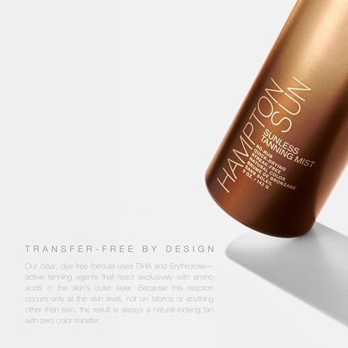 Hampton Sun Sunless Tanning Mist - No-Rub, Mess-Free Self Tanner for Face & Body - Quick-Dry, Streak-Free, Natural Color - All Skin Types - 5 oz Avelisse