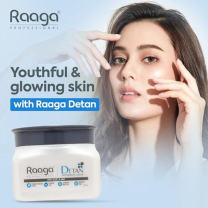 Raaga Professional De-Tan Cream – 500g | Gentle Milk Extract Formula for Hydrated, Even-Toned Skin Avelisse
