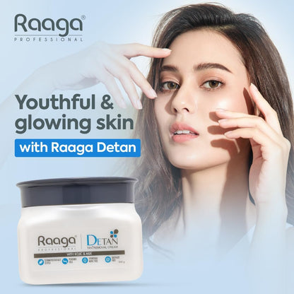 Raaga Professional De-Tan Cream – 500g | Gentle Milk Extract Formula for Hydrated, Even-Toned Skin Avelisse