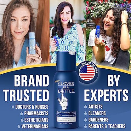 Gloves in a Bottle Shielding Lotion - 2 oz (Pack of 3) - Fragrance Free & Grease-Less for Dry, Itchy Skin